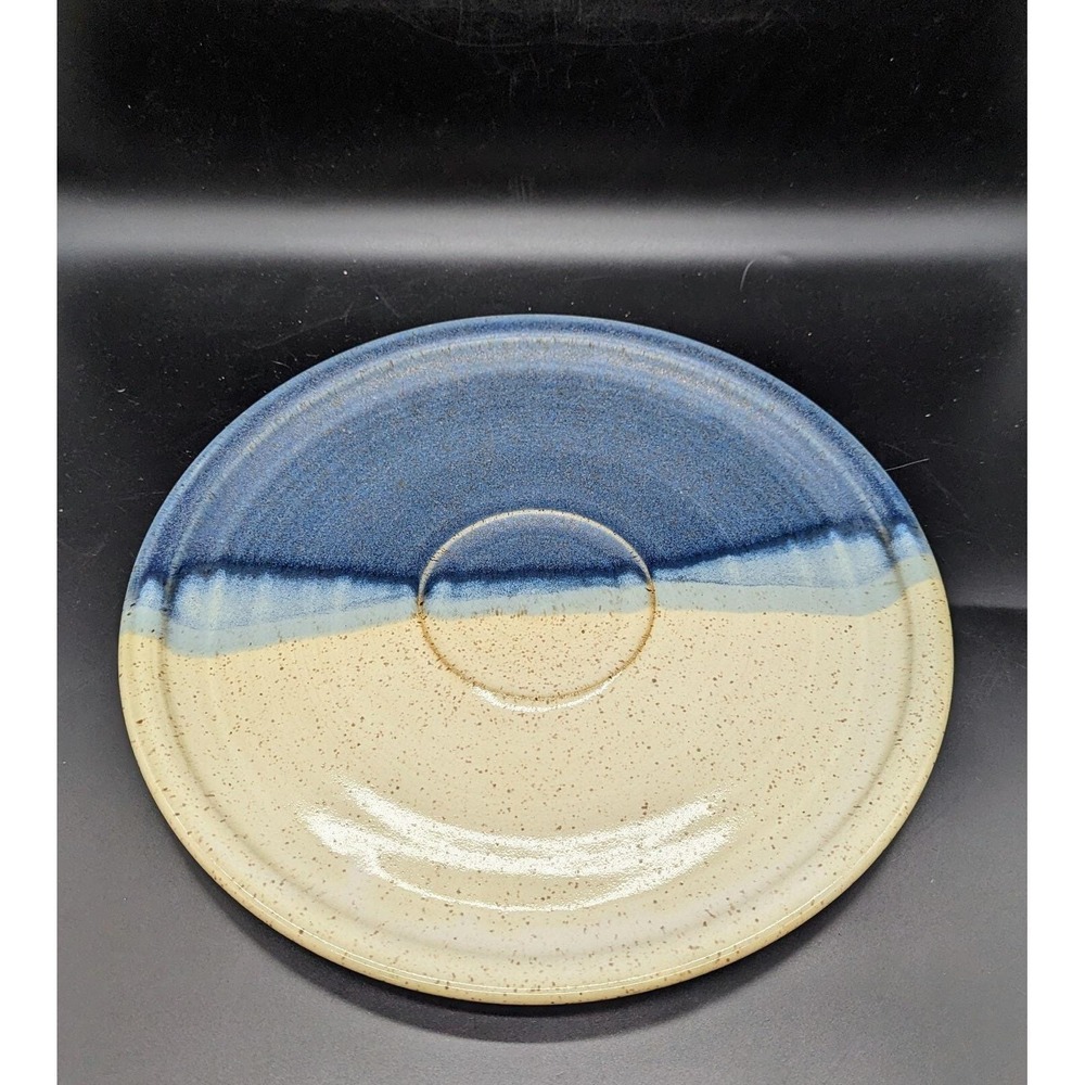 Vintage‎ Studio Art Pottery 13.5" Speckled Glaze Charger Centerpiece Signed Tsu